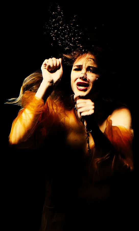 Woman screaming underwater